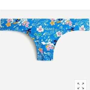 J. Crew Blue Floral Bikini Bottoms with Tropical Print
